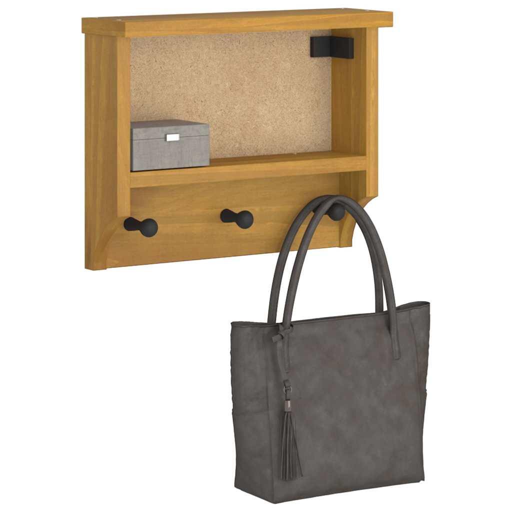 Perchero de pared SANDNES madera maciza pino blanco 45x12x35cm
