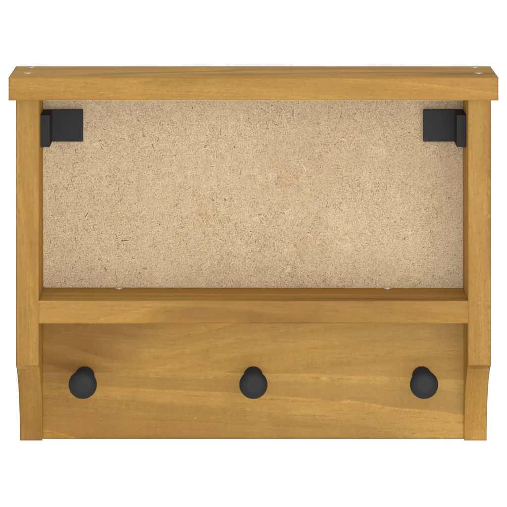 Perchero de pared SANDNES madera maciza pino blanco 45x12x35cm