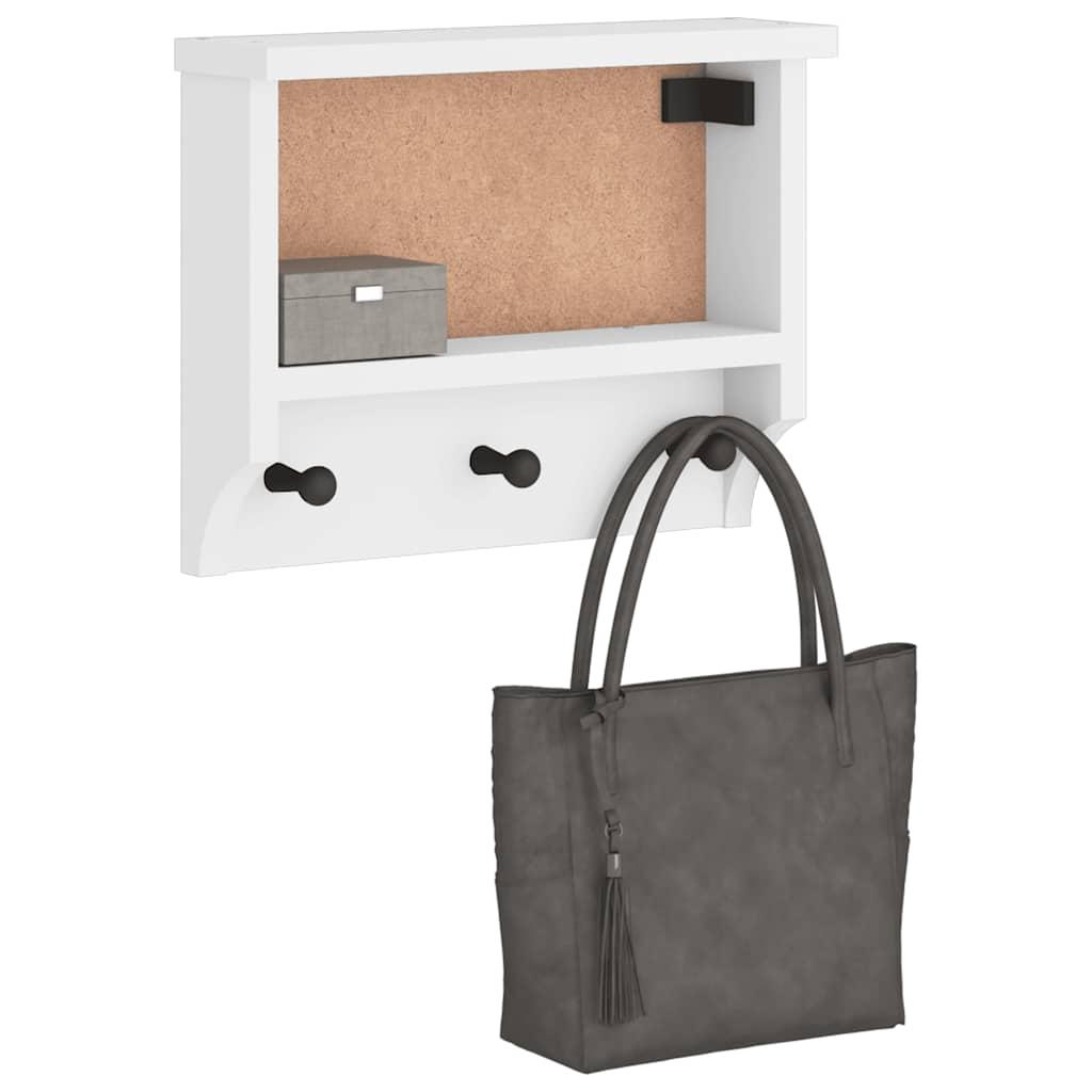 Perchero de pared SANDNES madera maciza pino blanco 43x30x42cm