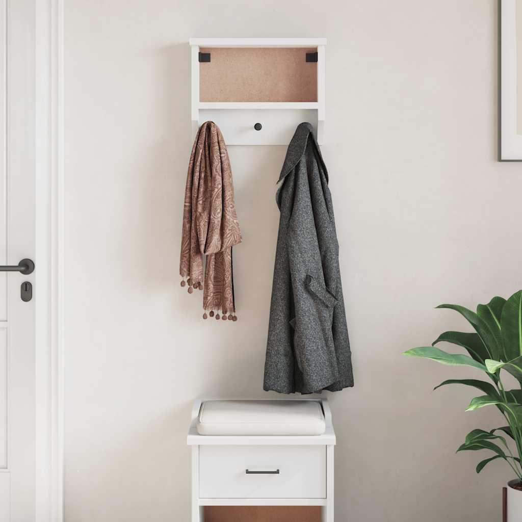 Perchero de pared SANDNES madera maciza pino blanco 43x30x42cm