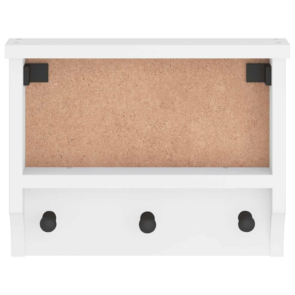 Perchero de pared SANDNES madera maciza pino blanco 43x30x42cm