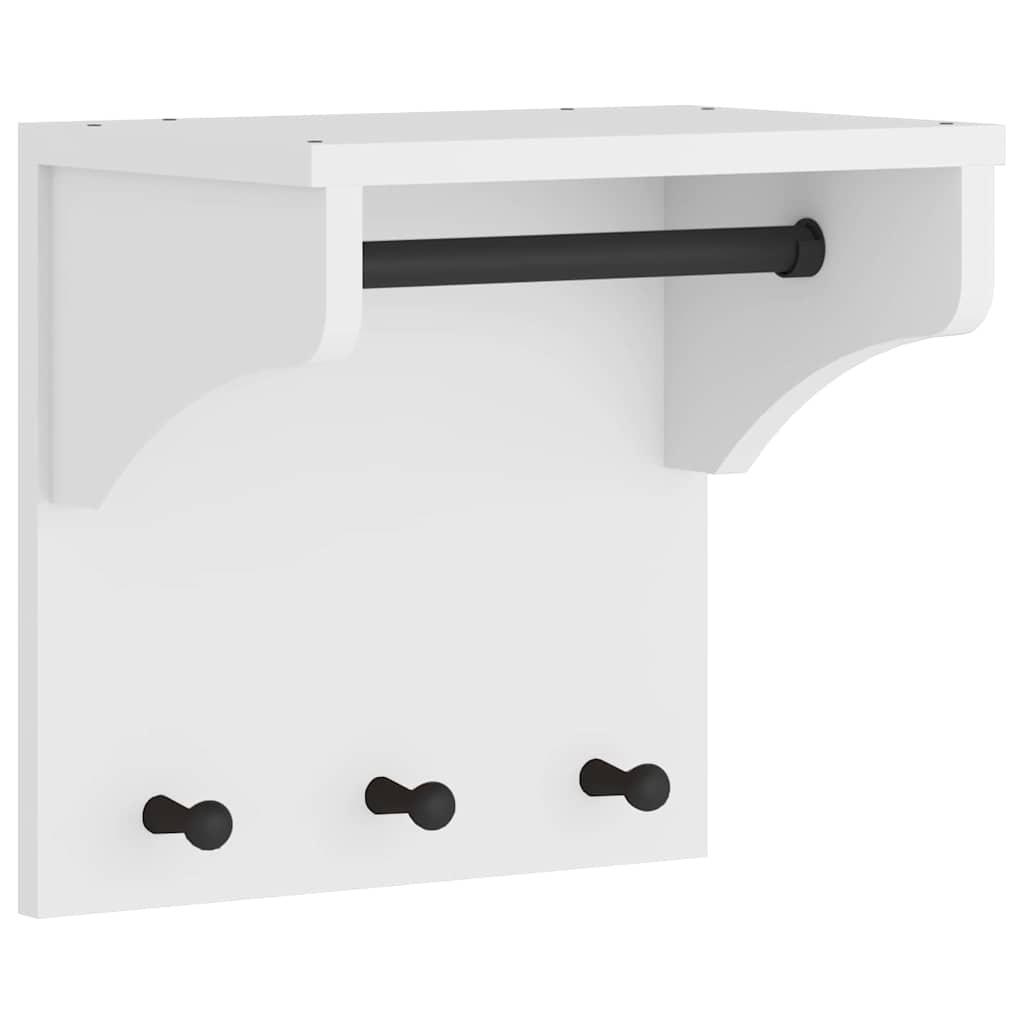 Perchero de pared SANDNES madera maciza pino blanco 43x30x42cm
