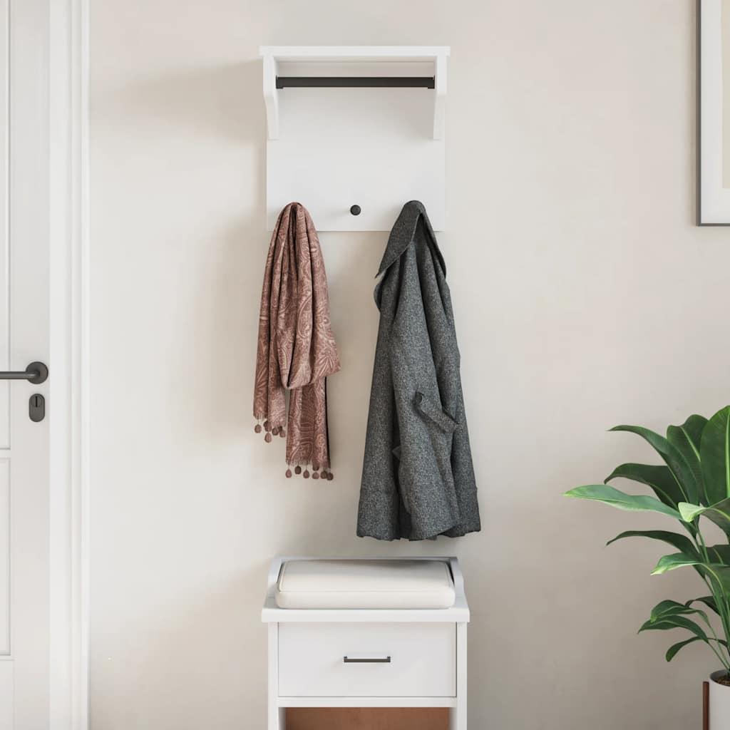 Perchero de pared SANDNES madera maciza pino blanco 43x30x42cm