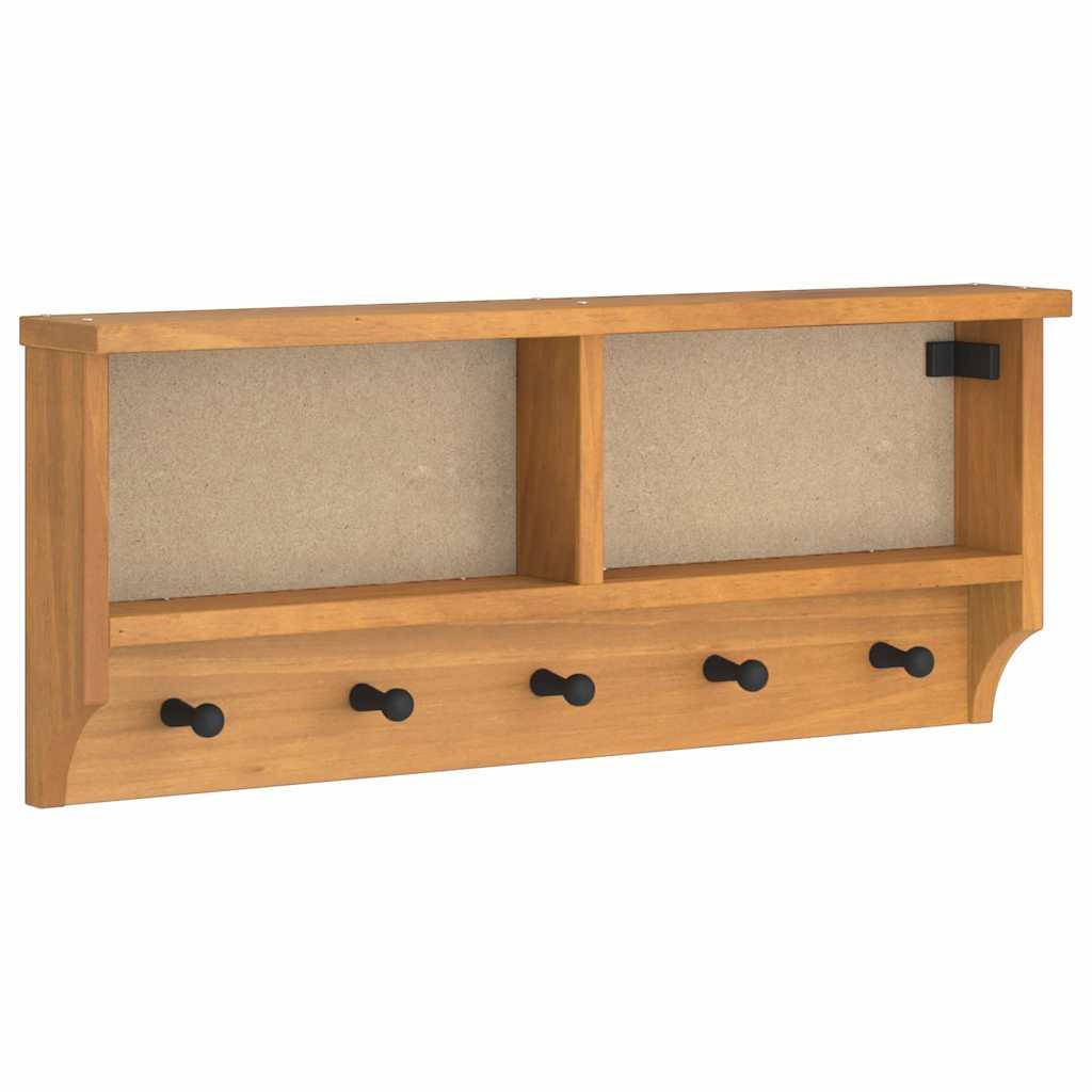 Perchero de pared SANDNES madera maciza pino blanco 45x12x35cm