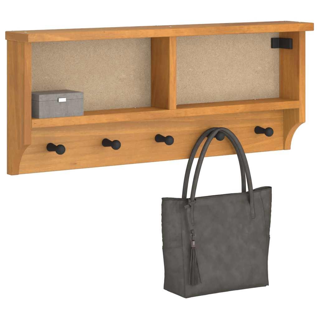 Perchero de pared SANDNES madera maciza pino blanco 45x12x35cm