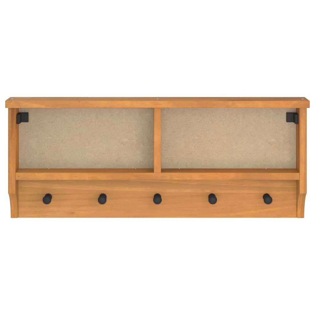 Perchero de pared SANDNES madera maciza pino blanco 45x12x35cm