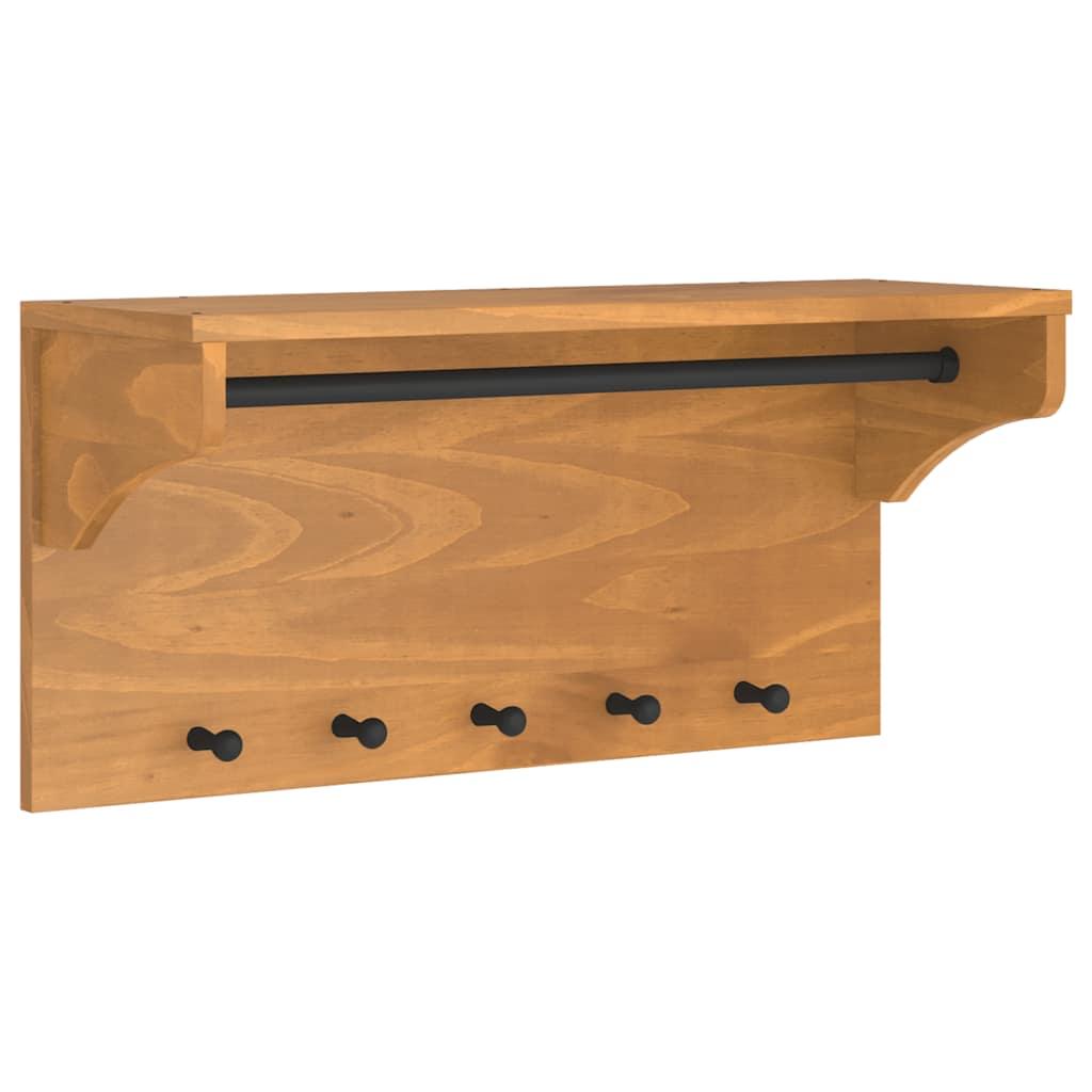 Perchero de pared SANDNES madera maciza pino blanco 43x30x42cm