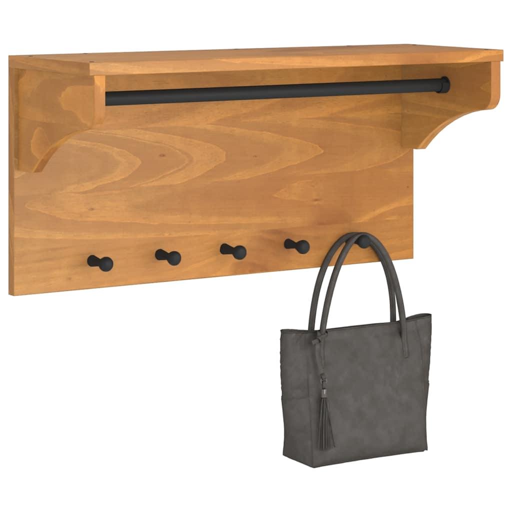 Perchero de pared SANDNES madera maciza pino blanco 43x30x42cm
