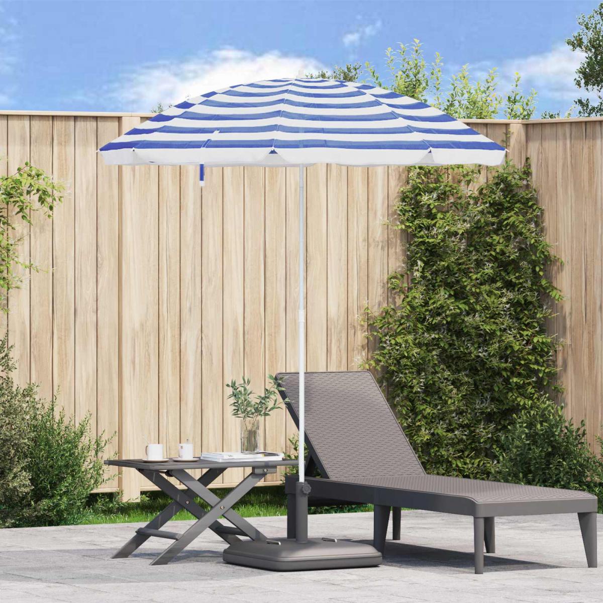 Sombrilla de jardín 240 cm Poliéster 170T Azul y Blanco