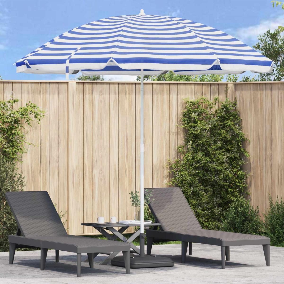Sombrilla de jardín 240 cm Poliéster 170T Azul y Blanco
