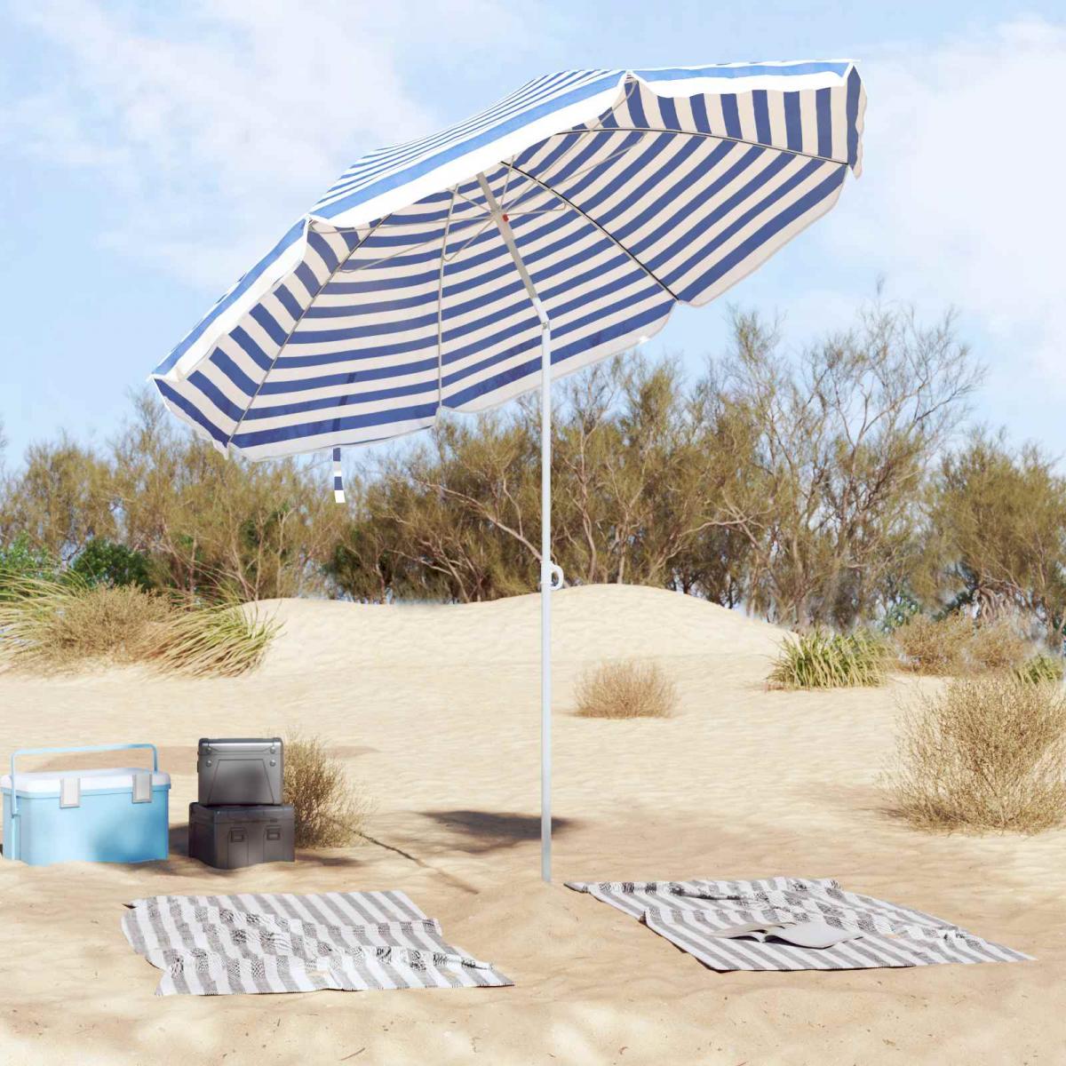 Sombrilla de jardín 240 cm Poliéster 170T Azul y Blanco