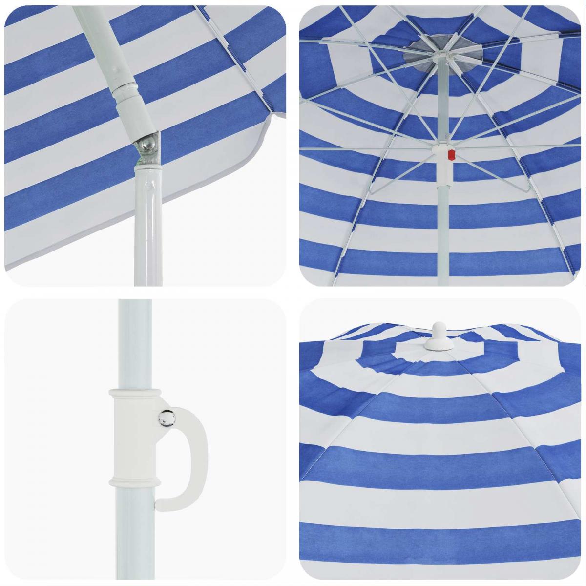 Sombrilla de jardín 240 cm Poliéster 170T Azul y Blanco