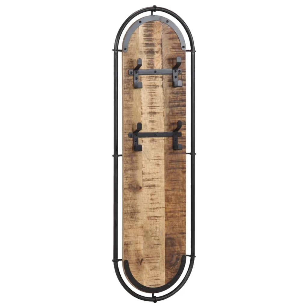 Percheros de pared 4 ganchos 2 uds madera maciza mango rugosa