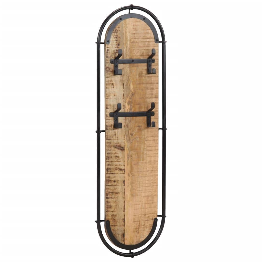 Percheros de pared 4 ganchos 2 uds madera maciza mango rugosa