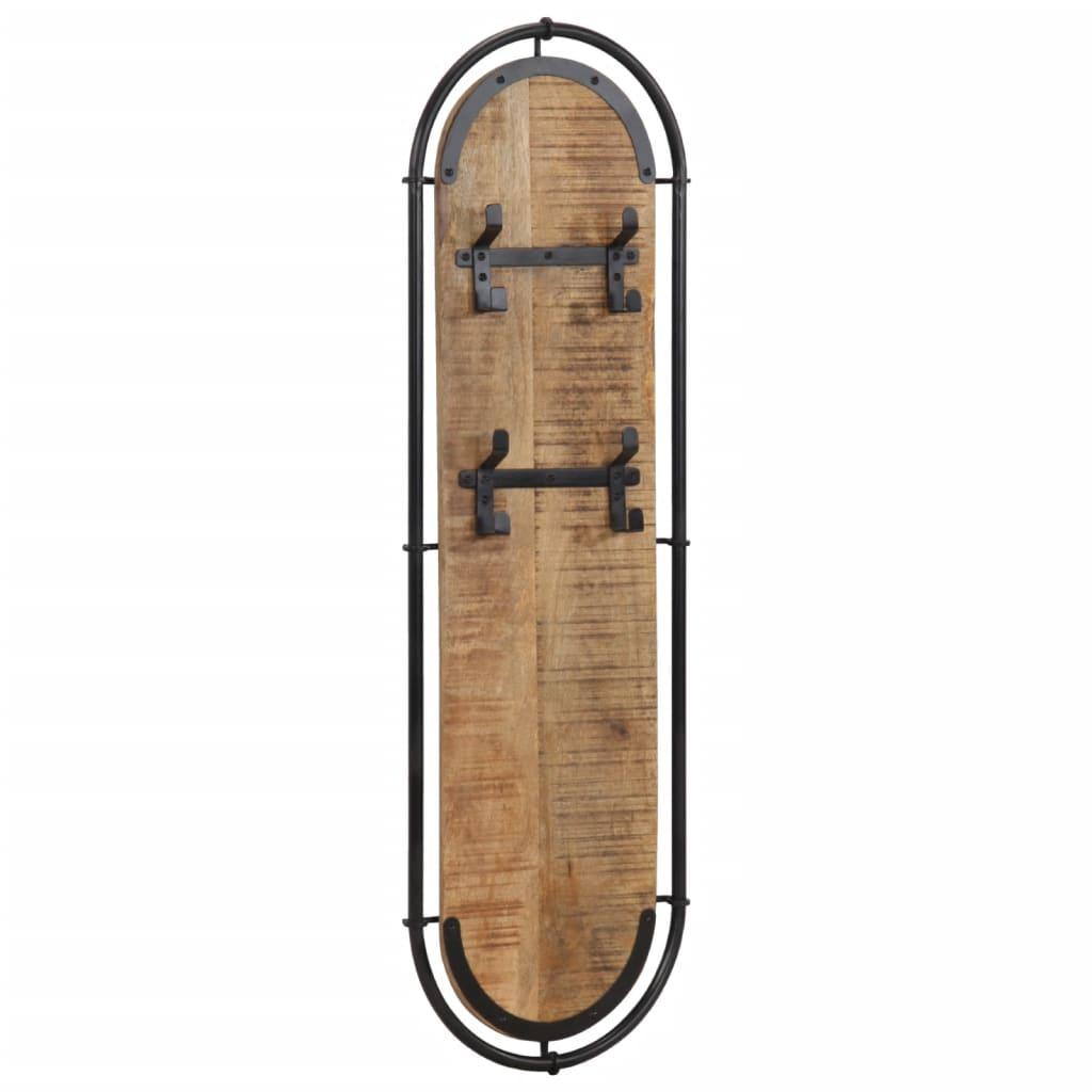 Percheros de pared 4 ganchos 2 uds madera maciza mango rugosa