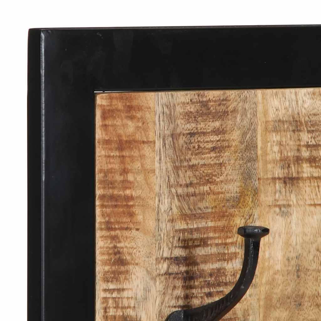 Perchero madera maciza de mango rugosa 35x8x110 cm
