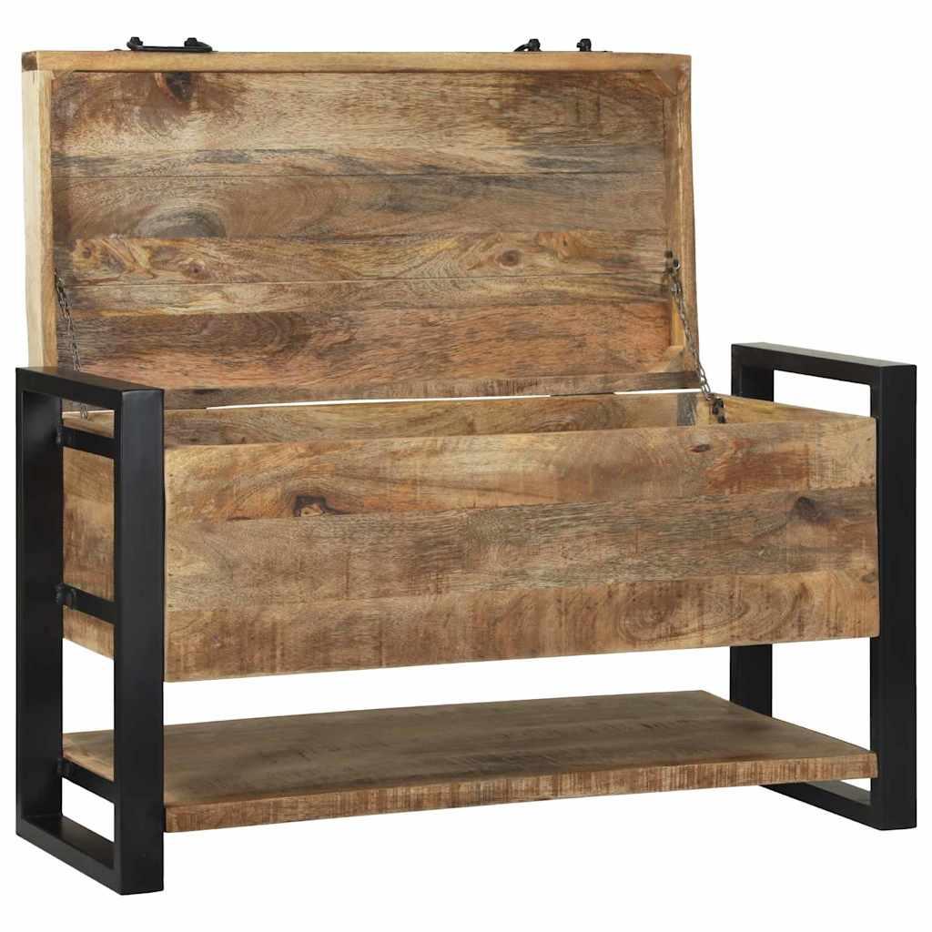 Caja de Almacenamiento Marrón Madera maciza de Mango
