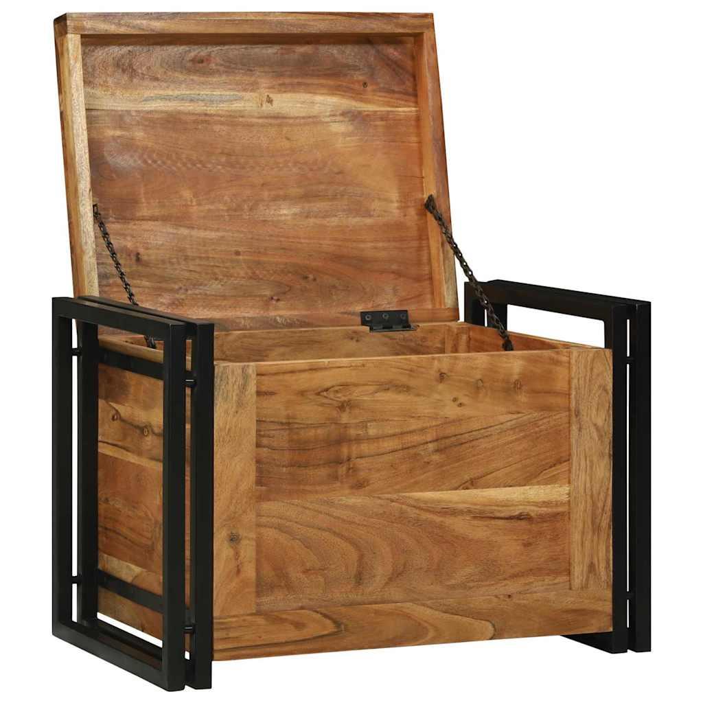 Caja de Almacenamiento 60 x 40 x 41 cm Madera de Acacia Sólida