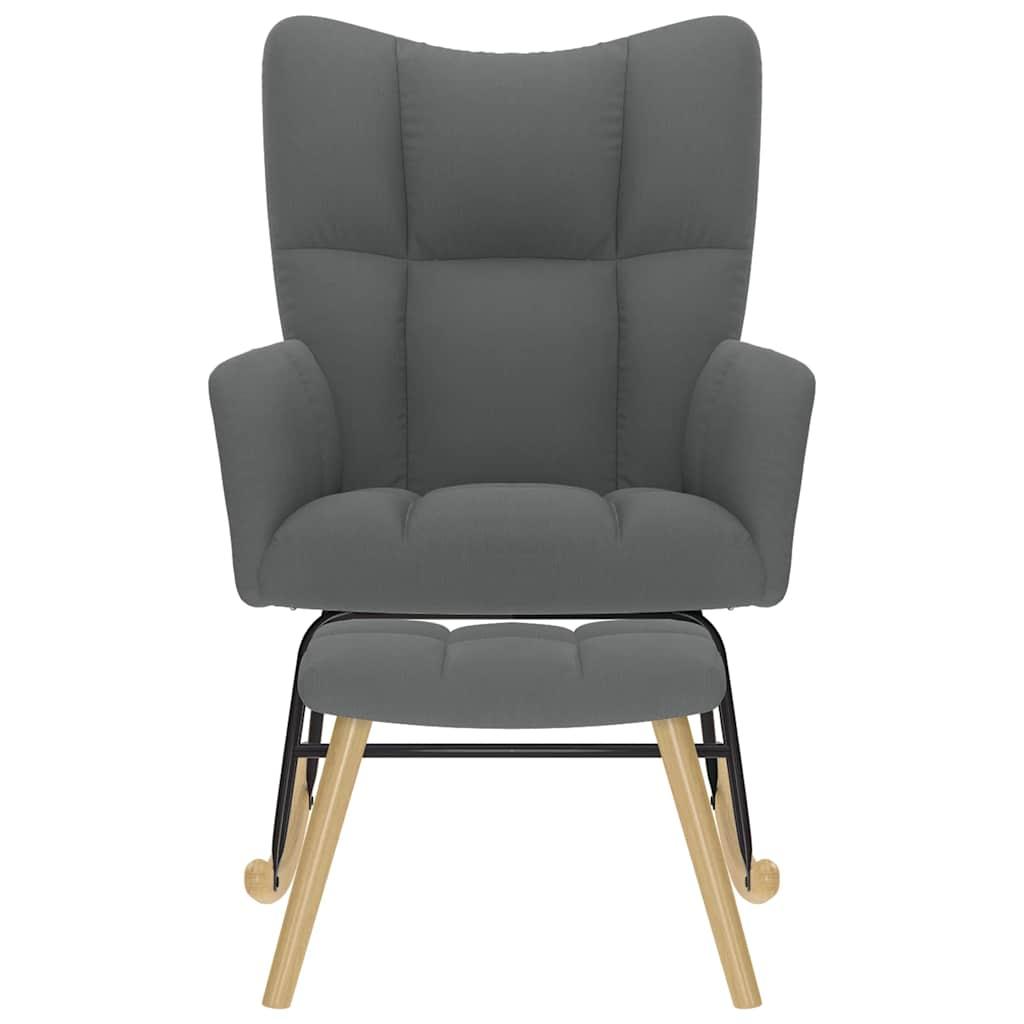 Sillón mecedora con taburete tela amarillo mostaza