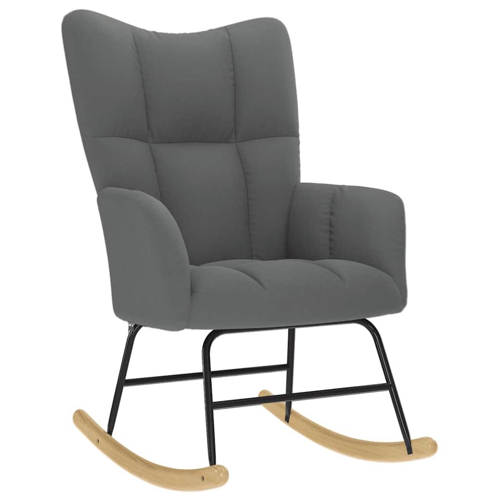 Sillón mecedora con taburete tela amarillo mostaza