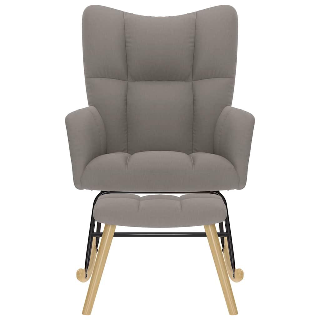 Sillón mecedora con taburete tela amarillo mostaza