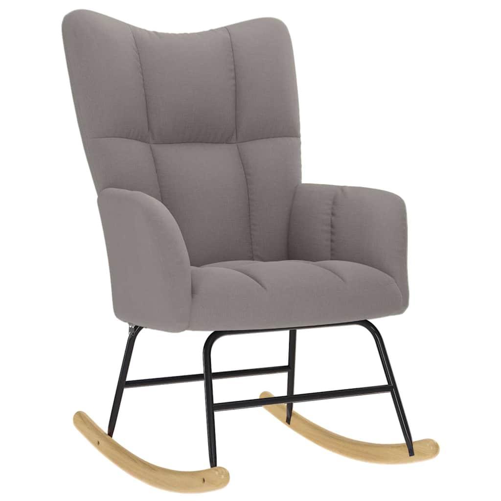 Sillón mecedora con taburete tela amarillo mostaza