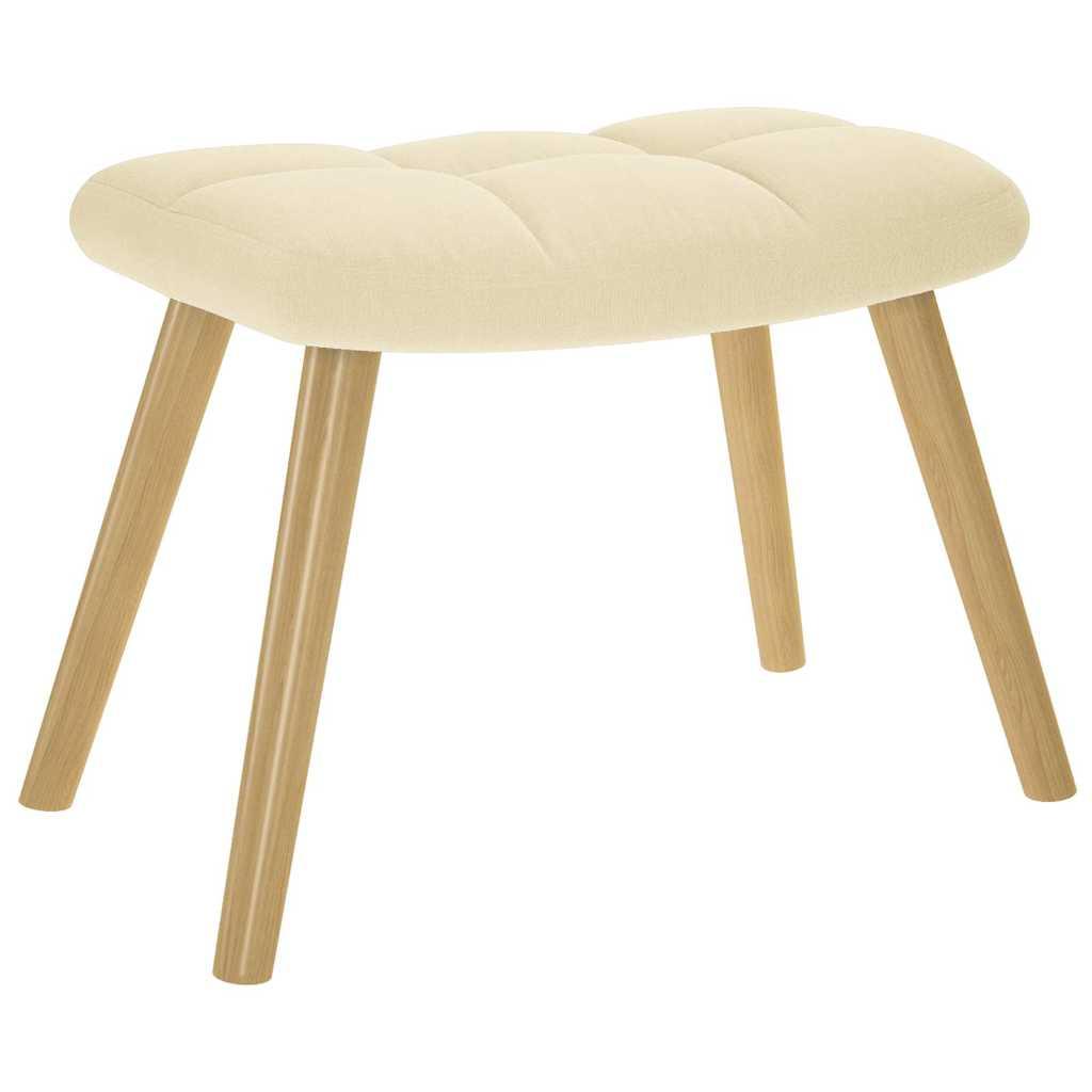 Sillón mecedora con taburete tela amarillo mostaza