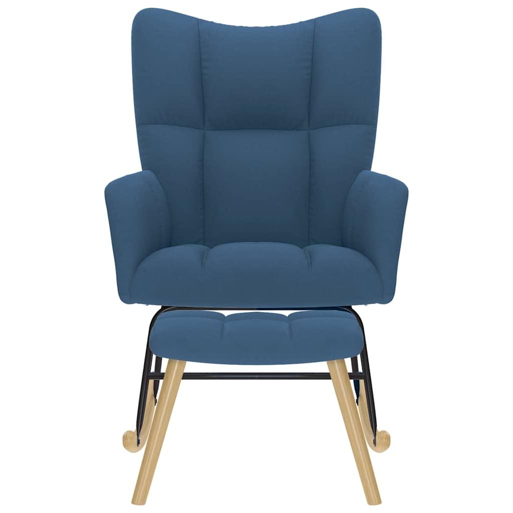 Sillón mecedora con taburete tela amarillo mostaza