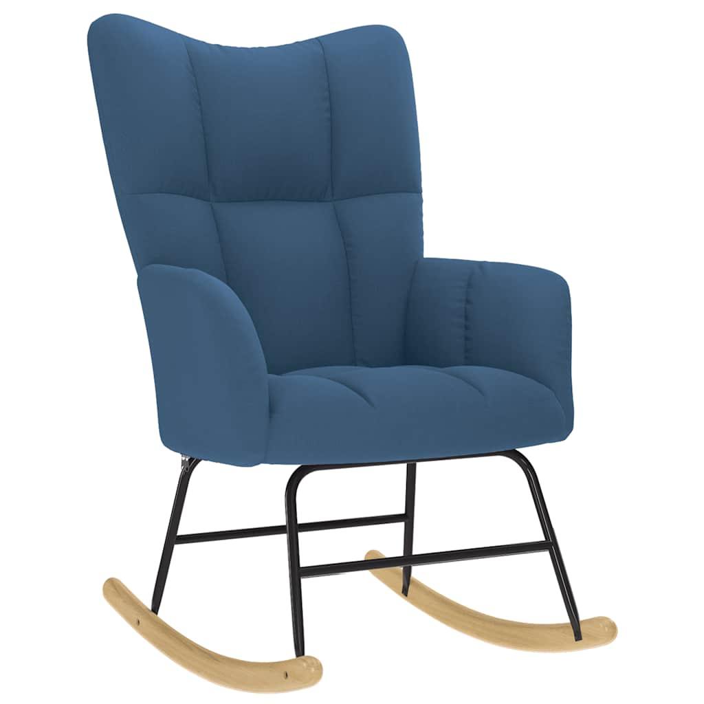 Sillón mecedora con taburete tela amarillo mostaza