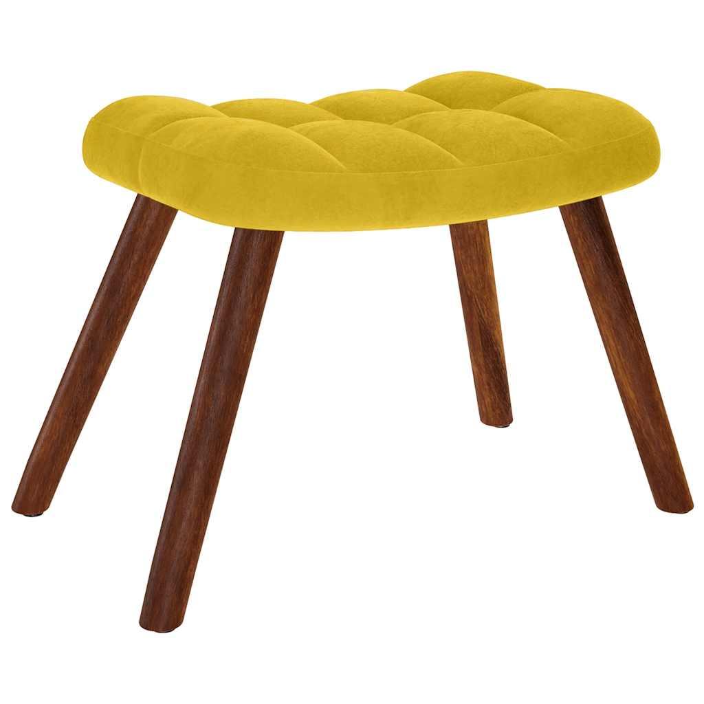 Mecedora con taburete de terciopelo verde oscuro