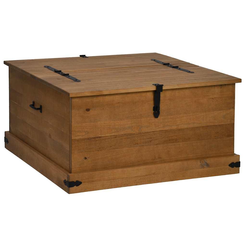 Baúl de almacenamiento HALDEN blanco 91x91x47 cm madera maciza
