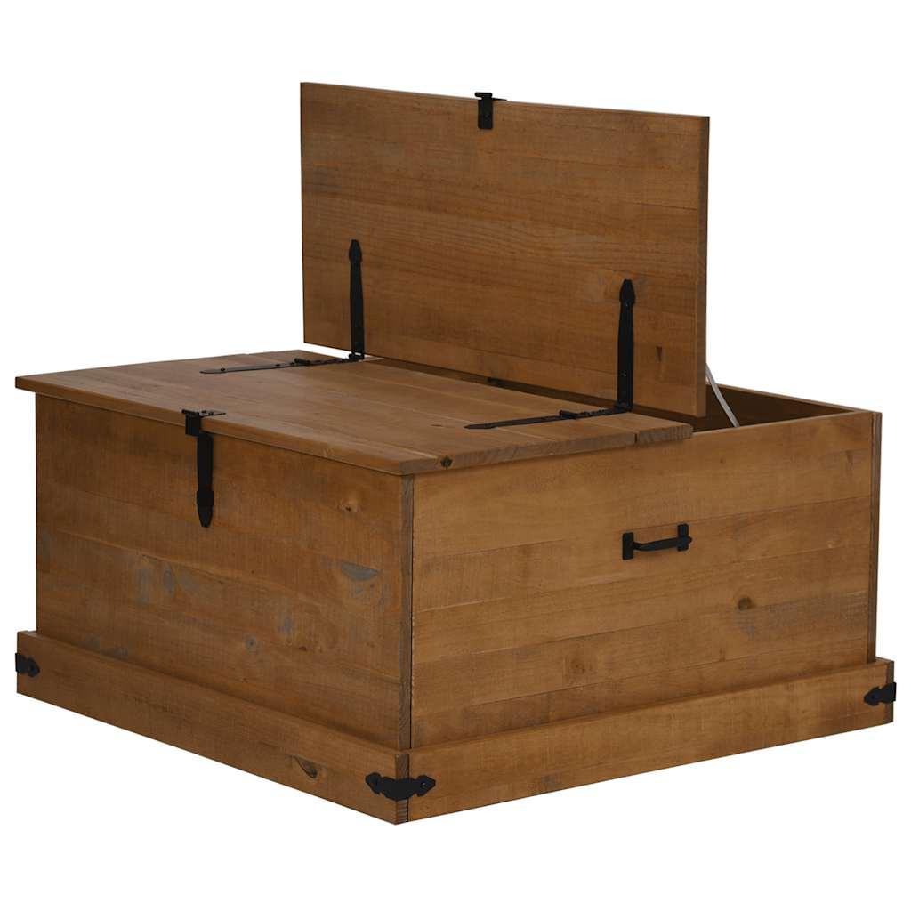 Baúl de almacenamiento HALDEN blanco 91x91x47 cm madera maciza