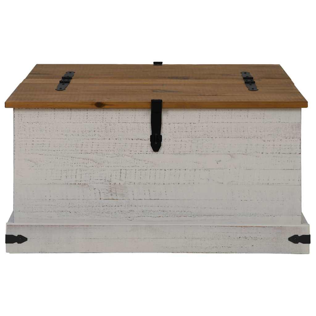 Baúl de almacenamiento HALDEN blanco 91x91x47 cm madera maciza