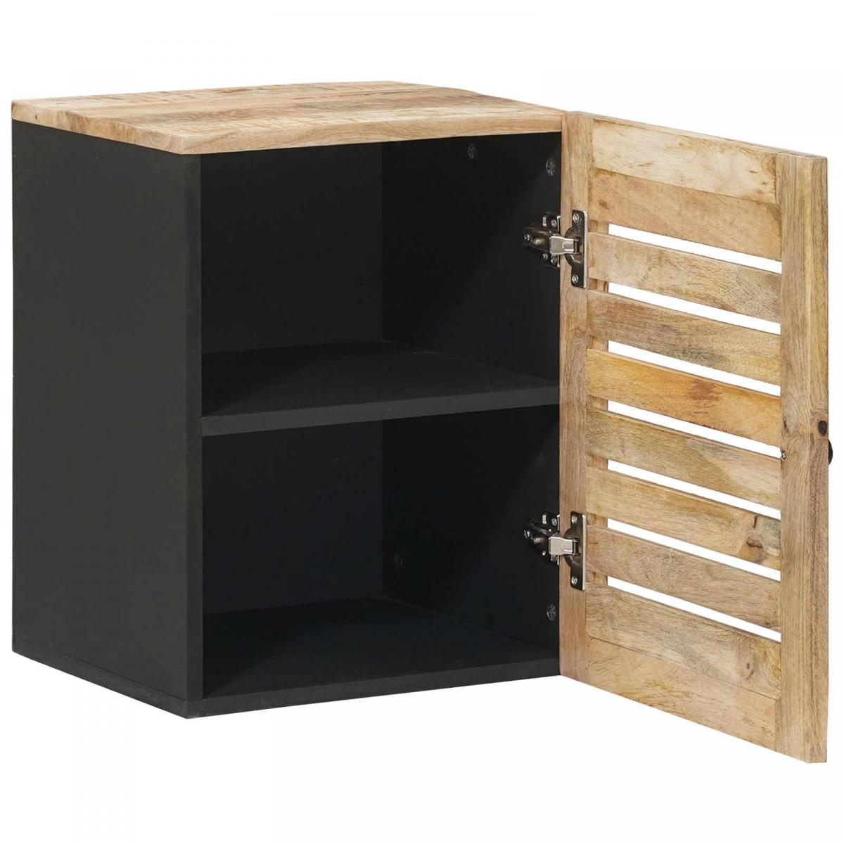Mueble colgante con puerta Marrón y Negro 38 x 33,5 x 48 cm