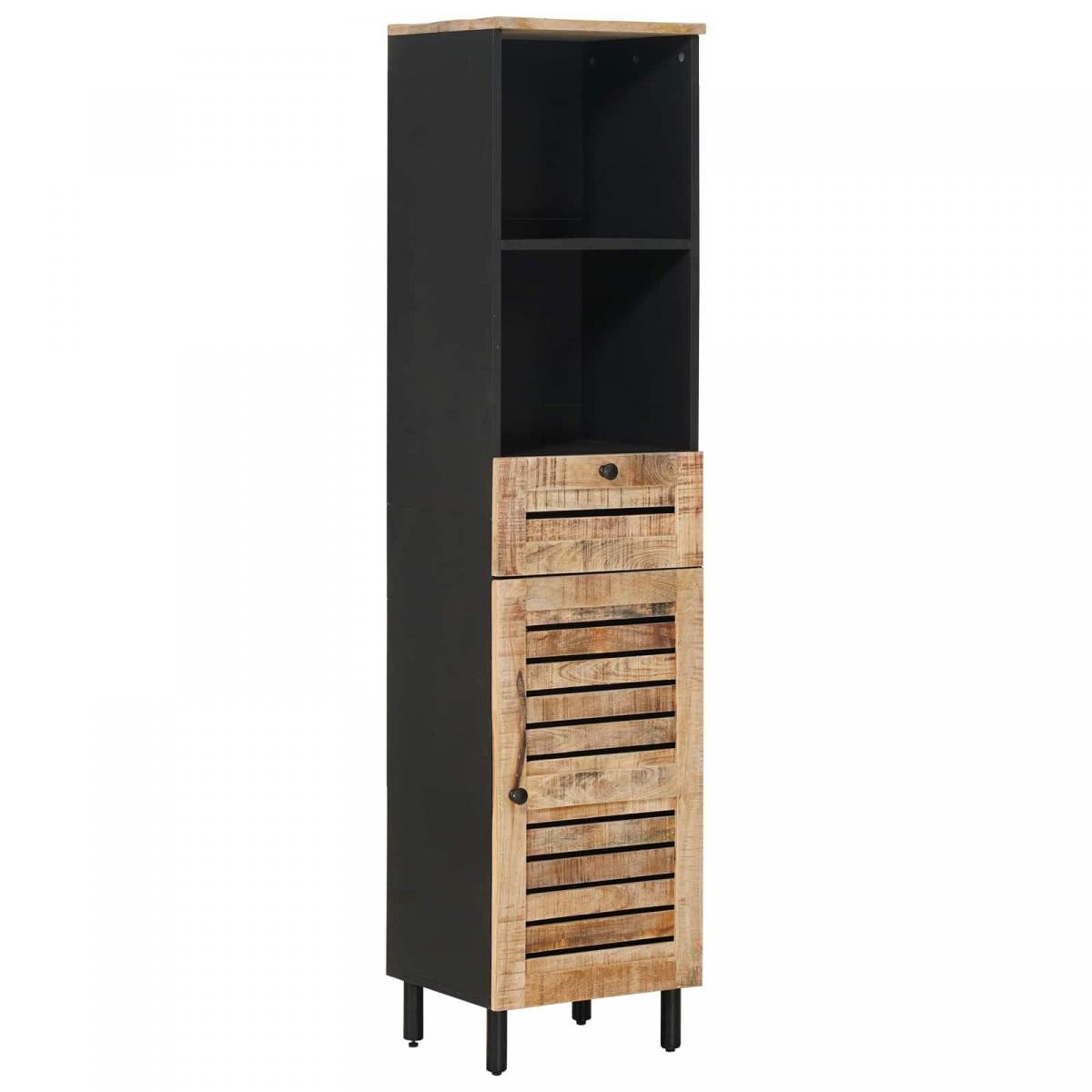 Mueble de Cuarto de Baño Marrón y Negro 38 x 33,5 x 160 cm