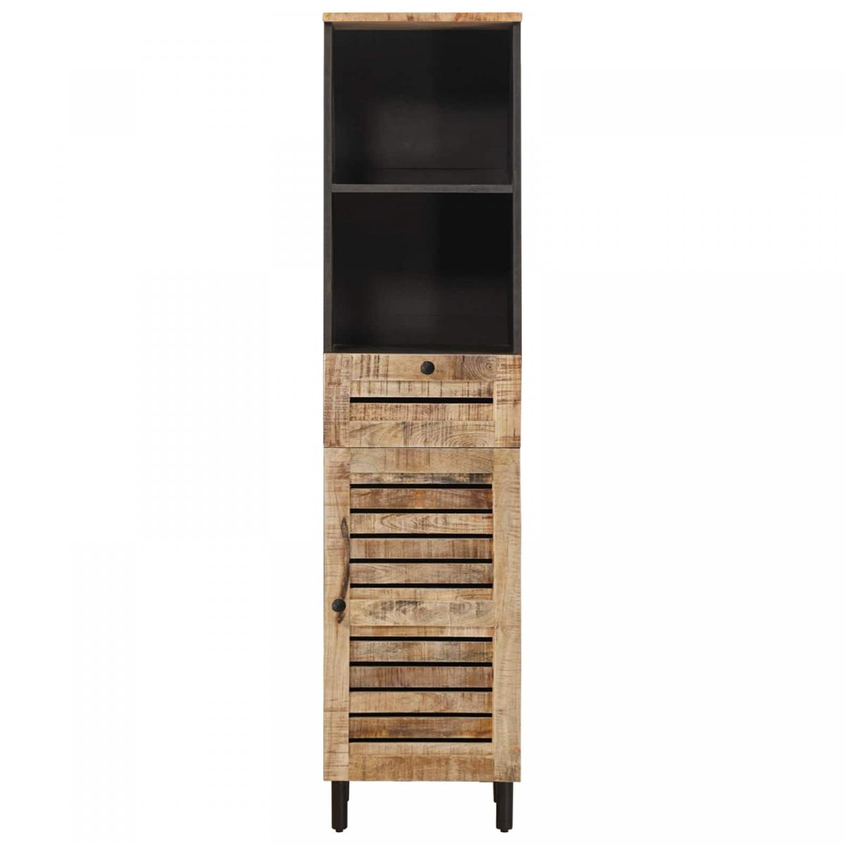 Mueble de Cuarto de Baño Marrón y Negro 38 x 33,5 x 160 cm