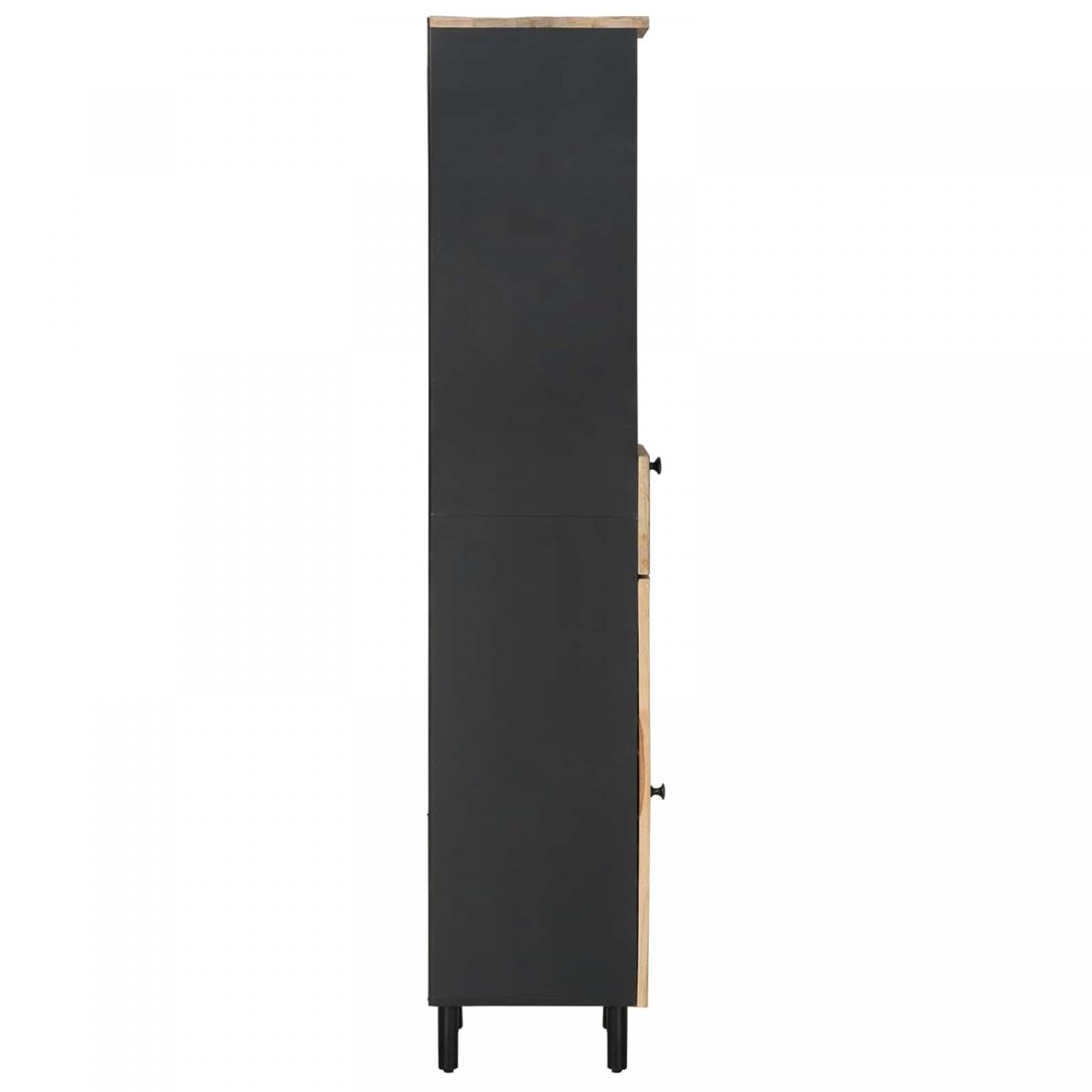 Mueble de Cuarto de Baño Marrón y Negro 38 x 33,5 x 160 cm
