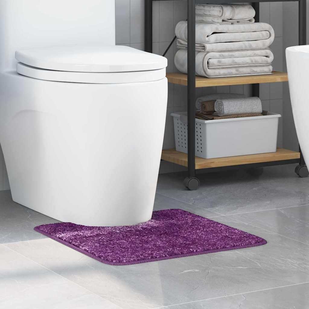 Alfombra antideslizante para baño con corte para inodoro Morado