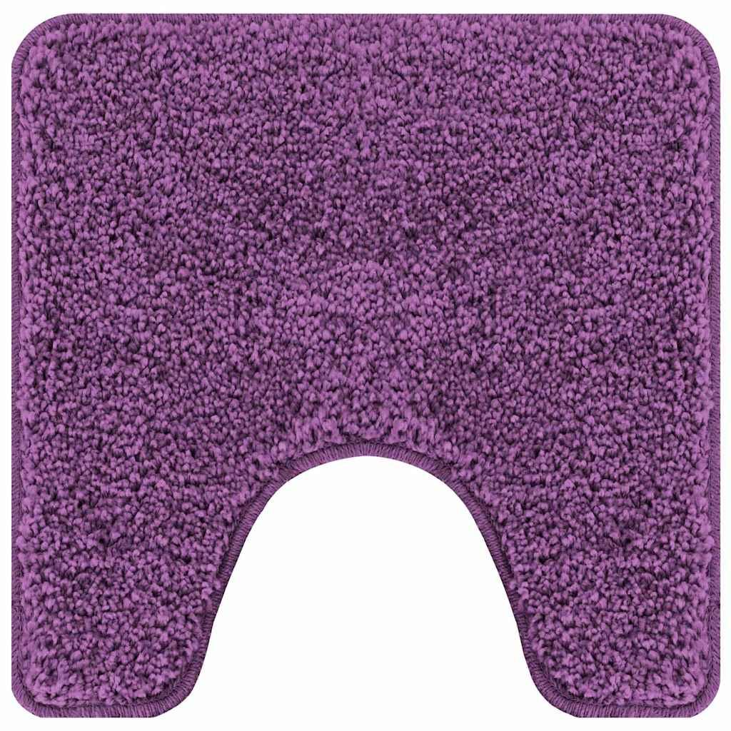 Alfombra antideslizante para baño con corte para inodoro Morado
