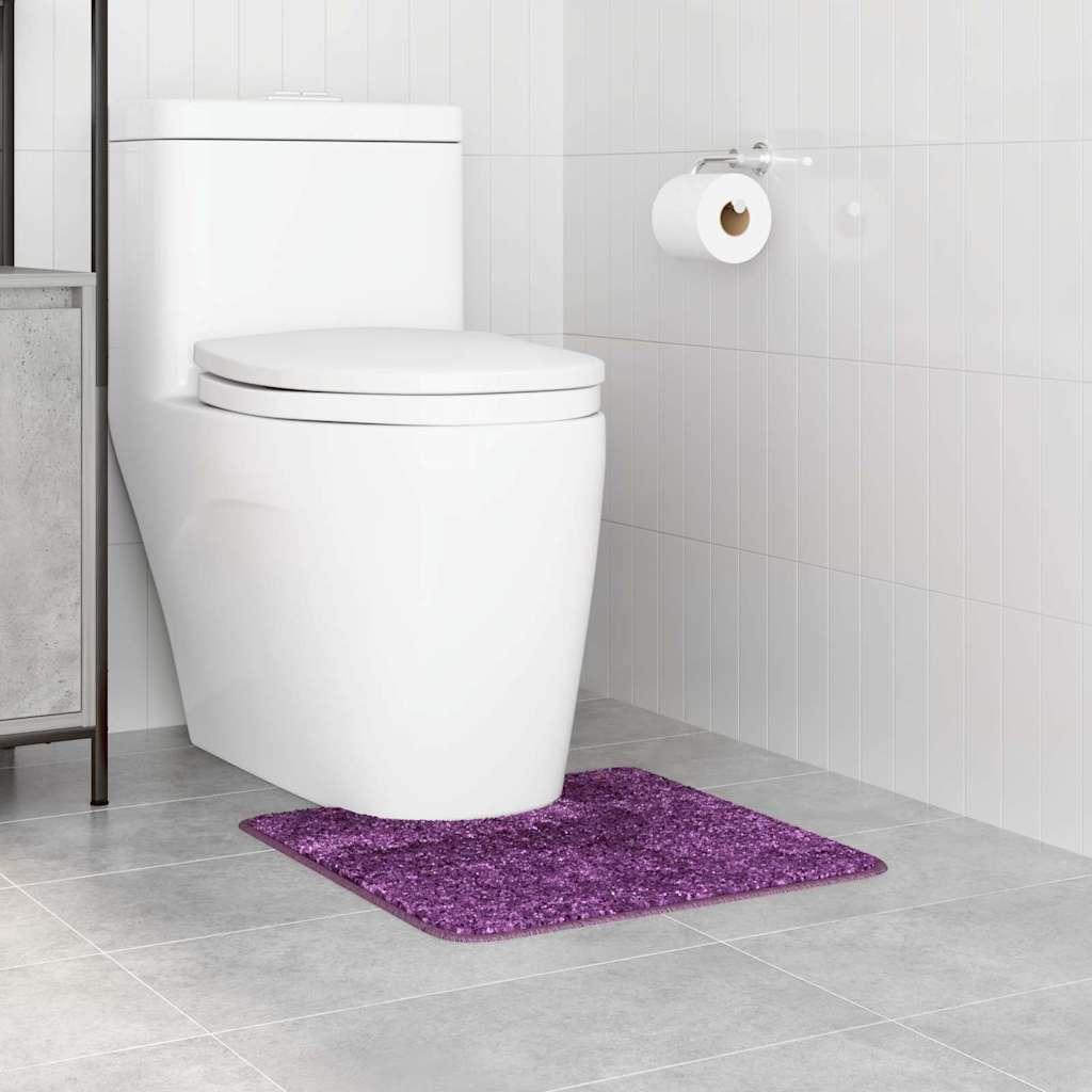 Alfombra antideslizante para baño con corte para inodoro Morado