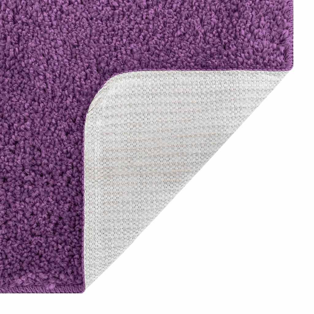 Alfombra antideslizante para baño con corte para inodoro Morado