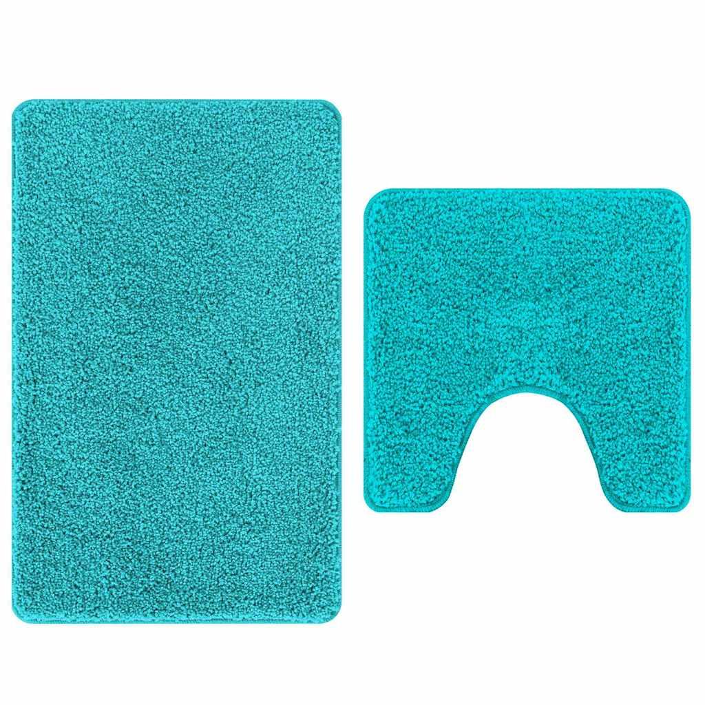 Conjunto de alfombra de baño antideslizante 2 uds. Tuquesa PP