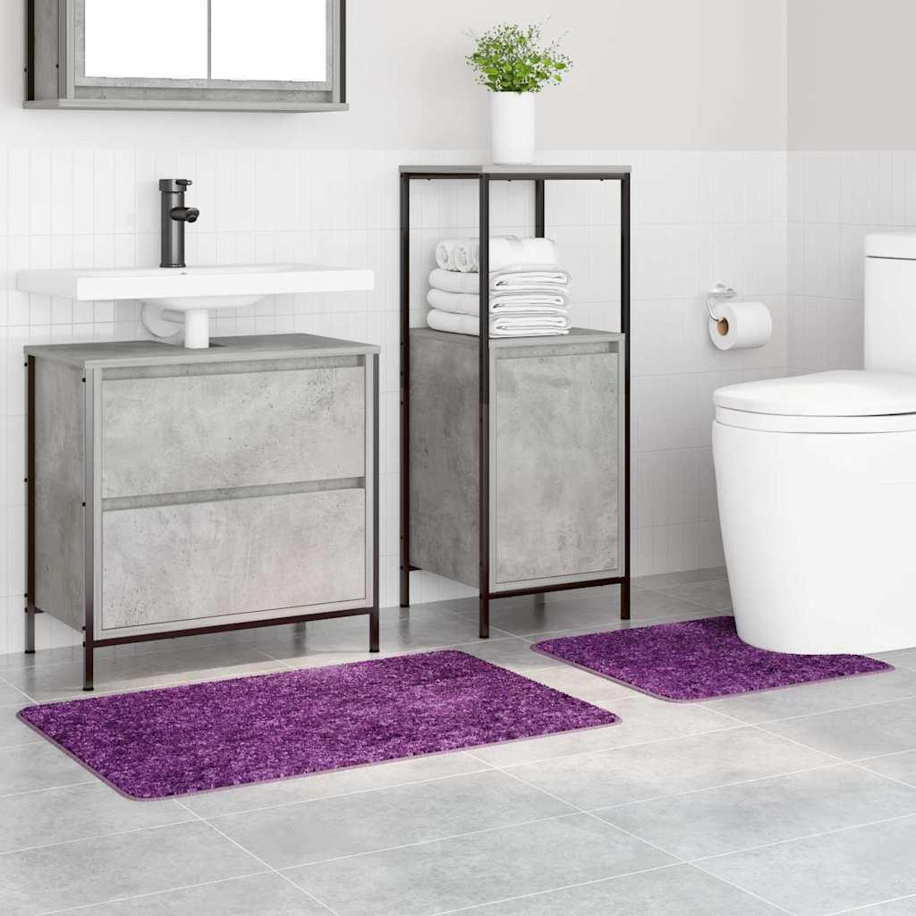 Conjunto de alfombra de baño antideslizante 2 uds. Morado PP