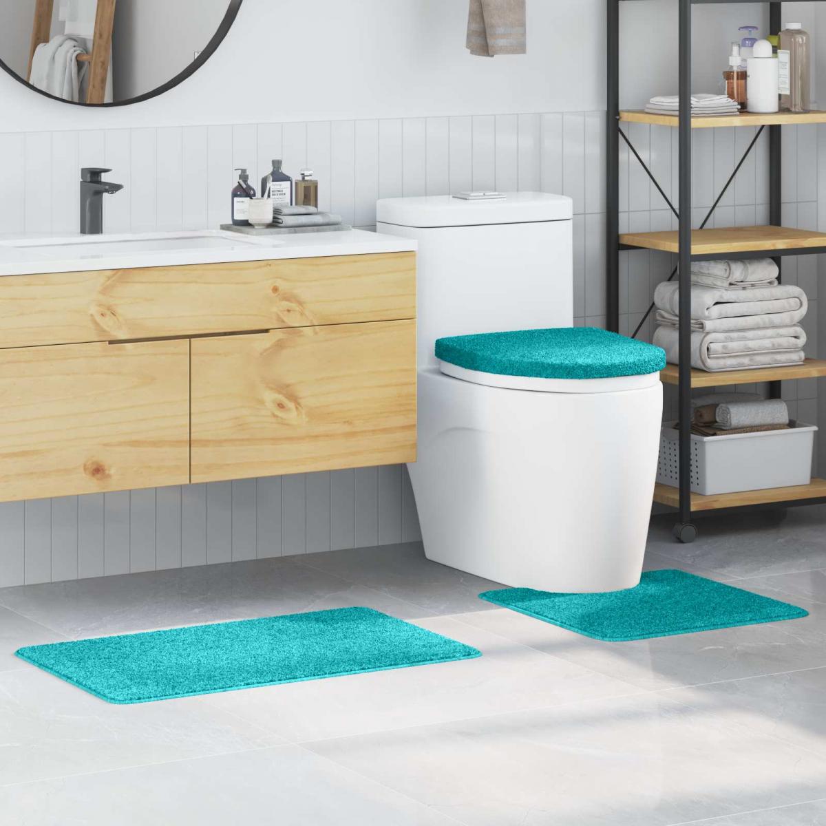 Conjunto de alfombra de baño antideslizante 3 uds. Tuquesa PP