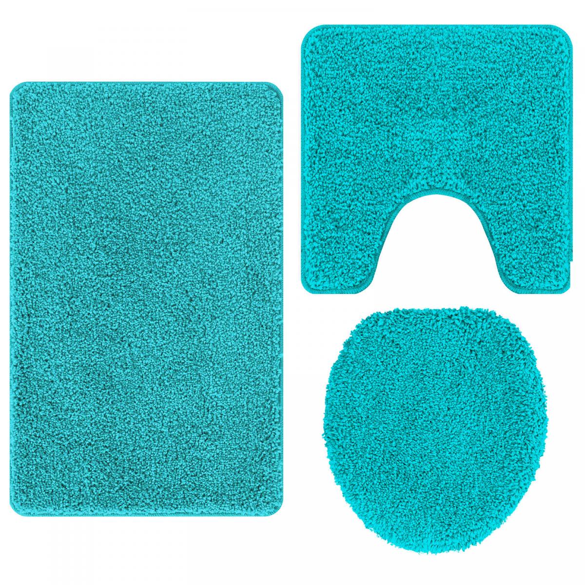 Conjunto de alfombra de baño antideslizante 3 uds. Tuquesa PP