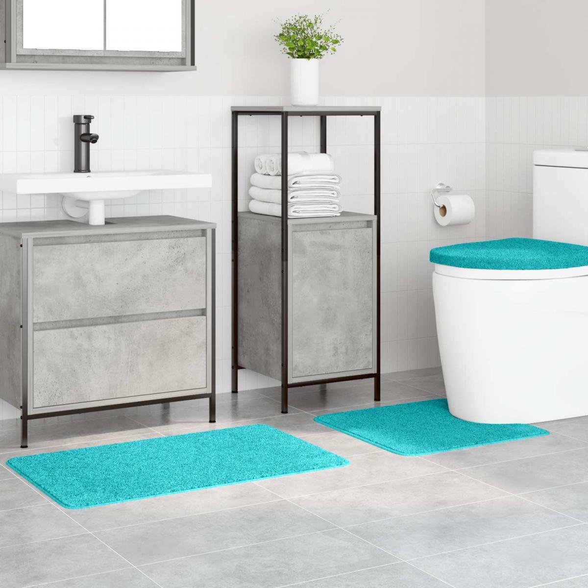 Conjunto de alfombra de baño antideslizante 3 uds. Tuquesa PP