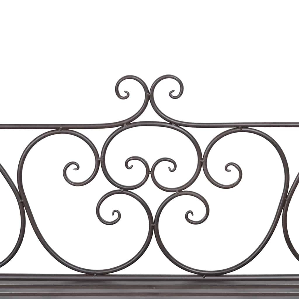 Banco de jardín de acero marrón envejecido 132 cm
