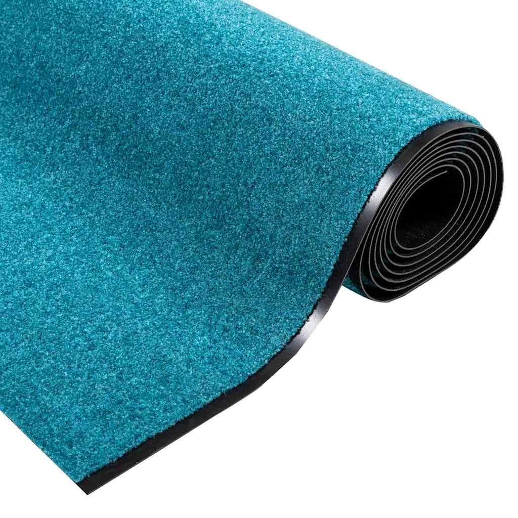 Felpudo Otro Cian y Negro 120 x 400 cm Poliamida y PVC