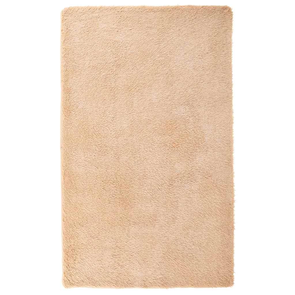 Alfombra peluda de pelo largo NAVARRA beige 80x150 cm Poliéster