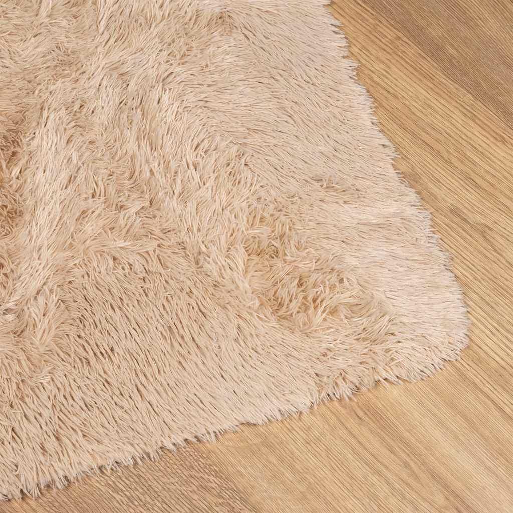 Alfombra peluda de pelo largo NAVARRA beige 80x150 cm Poliéster